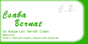 csaba bernat business card